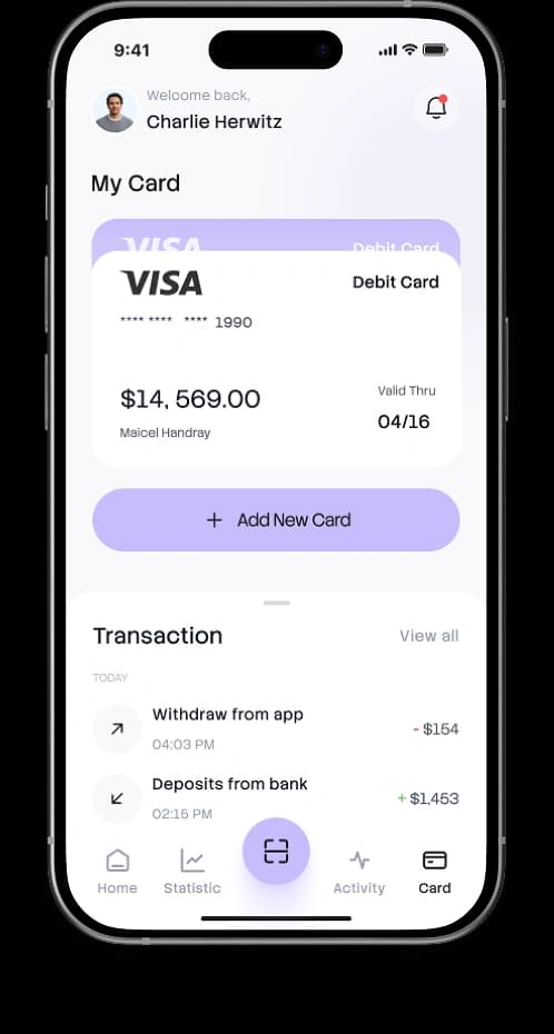 Manage Wallet & Cards Interface